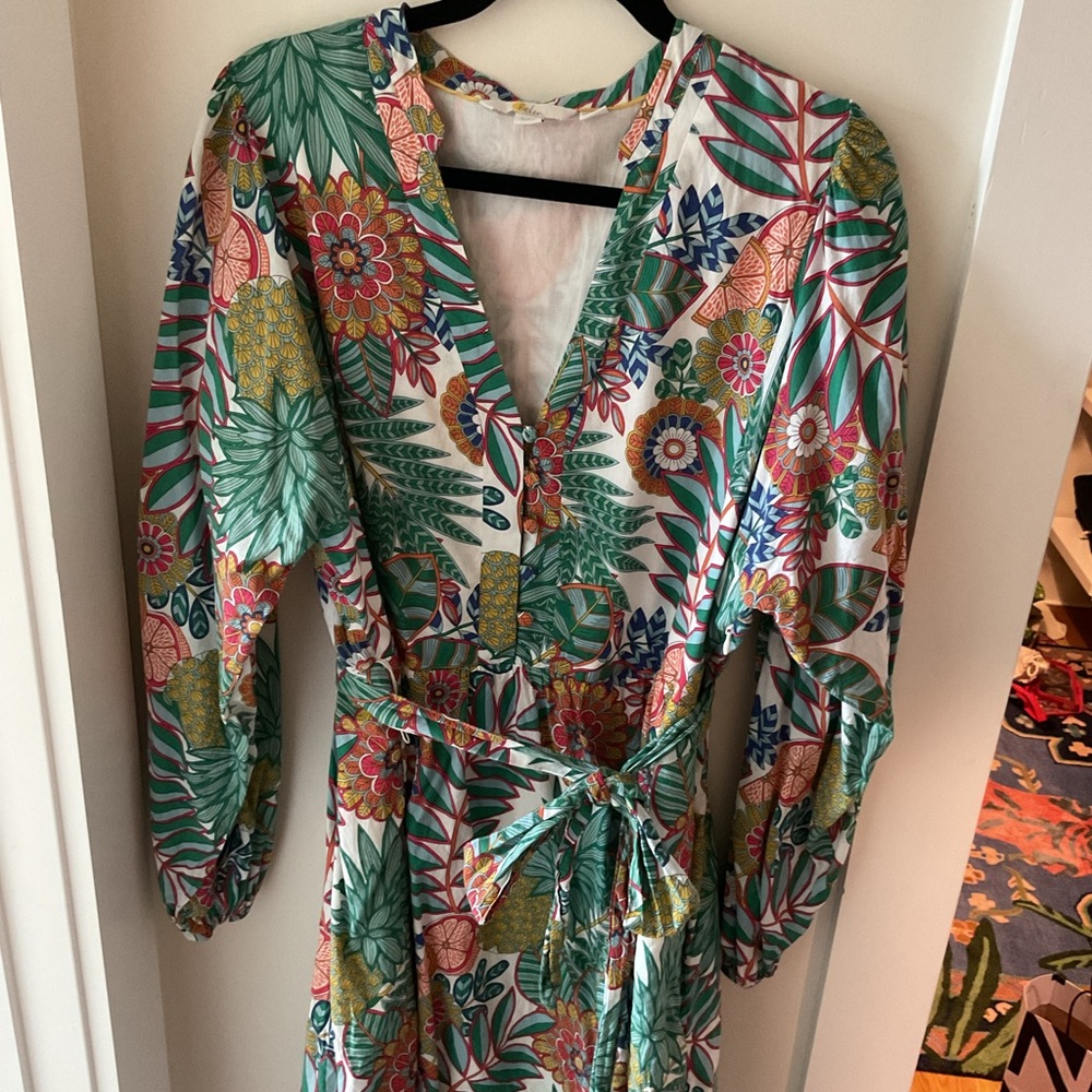 Boden Multicolor Floral Long Sleeve Dress